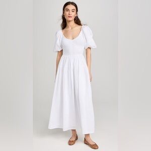 Faithfull the Brand Rosarico White Linen Midi Dress XL US 10